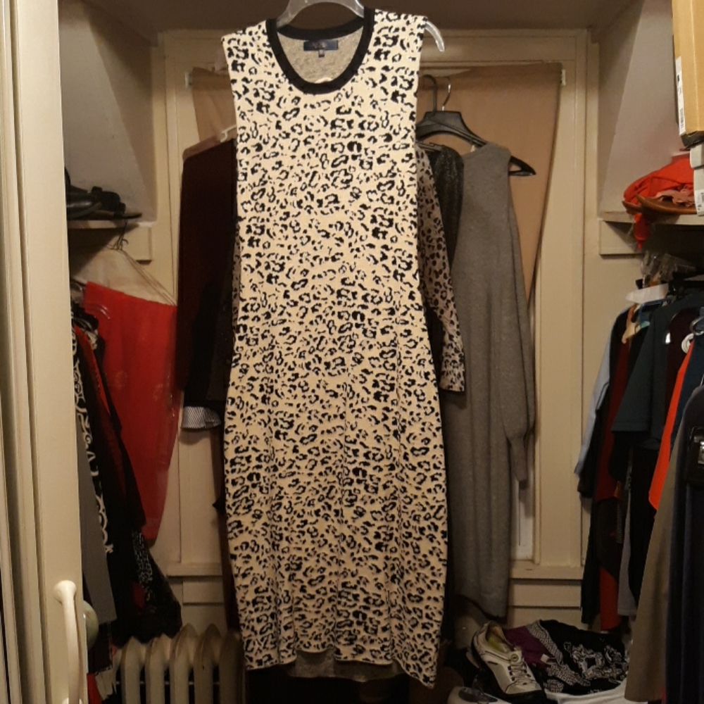 Animal print bodycon sweater dress